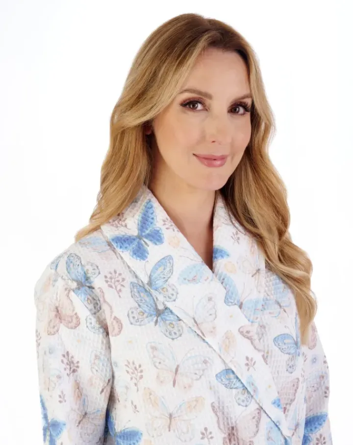 Printed Waffle 46" Shawl Collar Wrap HC05316
