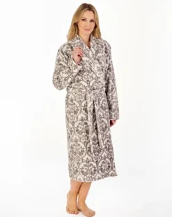 Printed Waffle 46" Wrap Housecoat HC04332