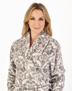 Printed Waffle 46" Wrap Housecoat HC04332