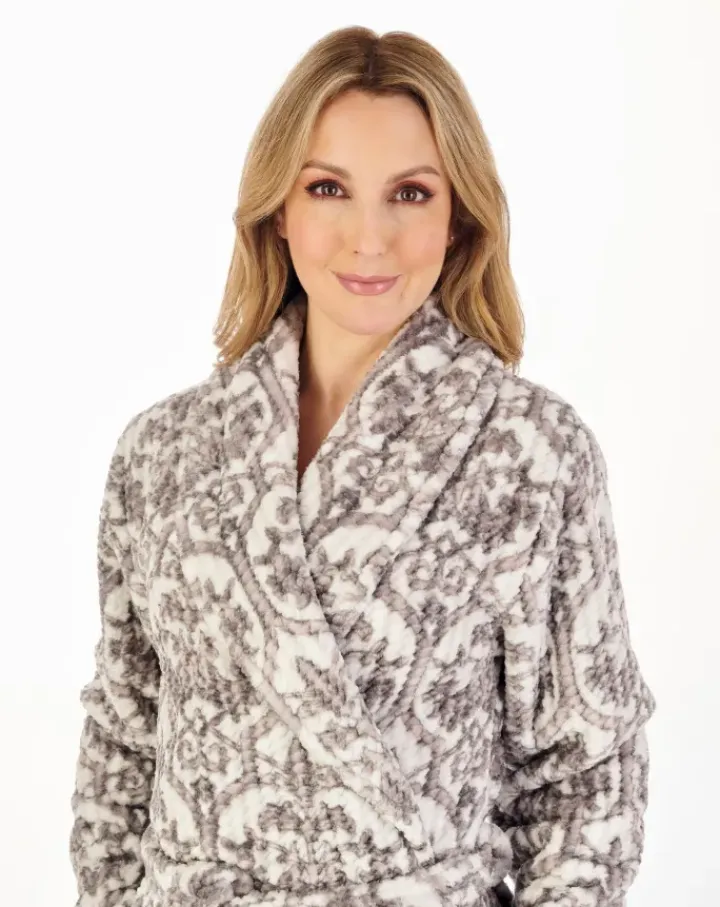 Printed Waffle 46" Wrap Housecoat HC04332