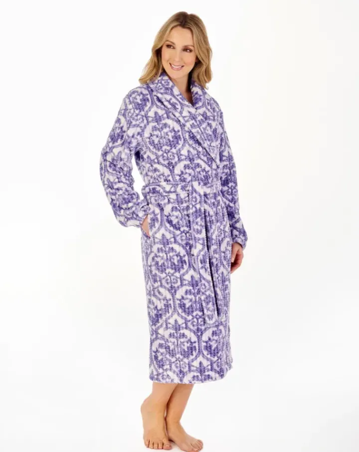 Printed Waffle 46" Wrap Housecoat HC04332