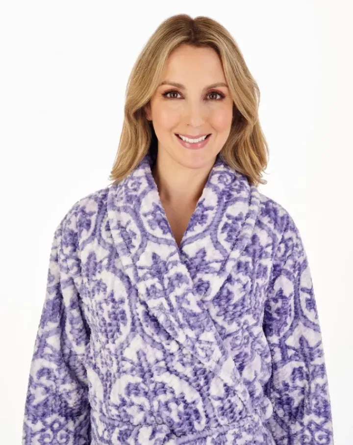 Printed Waffle 46" Wrap Housecoat HC04332