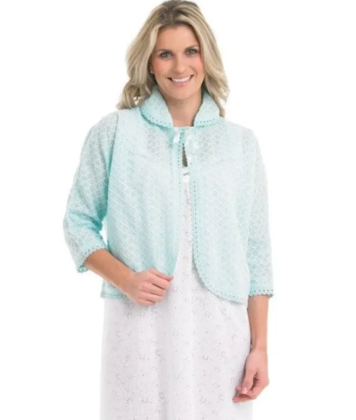 Ribbon Tie Acrylic Peter Pan Collar Bedjacket BJ22611