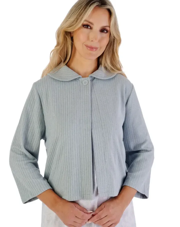 Rib Pattern 3/4 Sleeve Bedjacket BJ07305