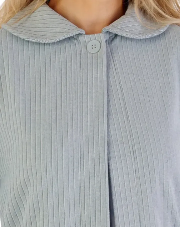 Rib Pattern 3/4 Sleeve Bedjacket BJ07305