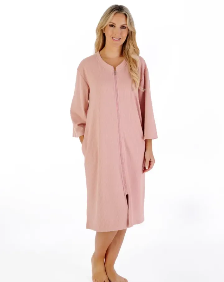 Rib Pattern 42" Zip Housecoat HC07306