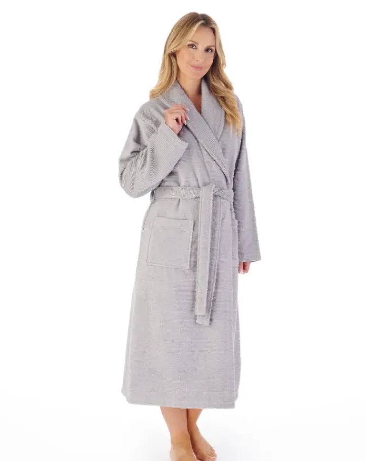 Rib Textured 46" Towelling Wrap Housecoat HC03320