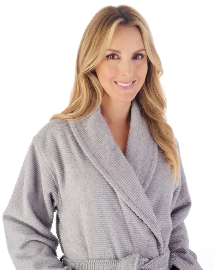 Rib Textured 46" Towelling Wrap Housecoat HC03320