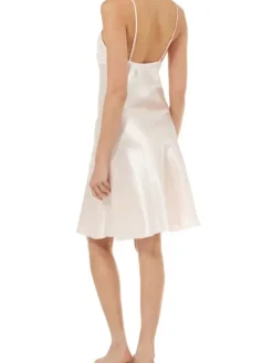 Satin 34" Chemise & Wrap Set With Deep Lace GL6745
