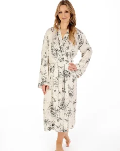 Satin Floral Print 46" Kimono Wrap GL04709