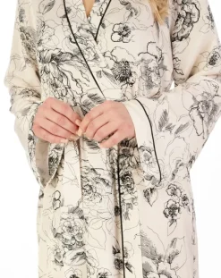 Satin Floral Print 46" Kimono Wrap GL04709