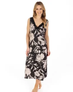 Satin Floral Print 45" Nightdress GL04706