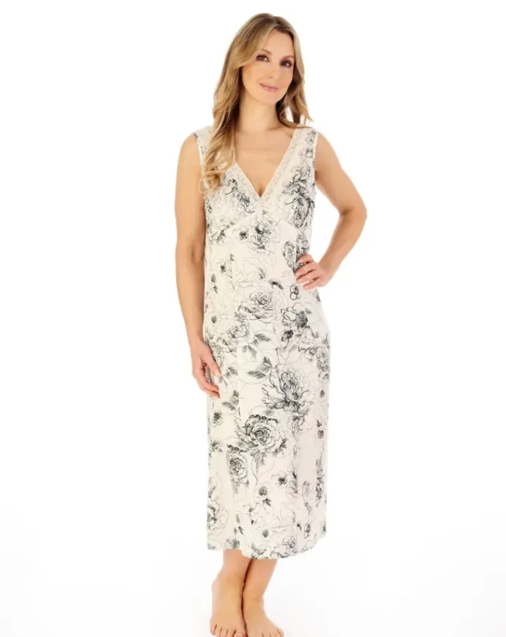 Satin Floral Print 45" Nightdress GL04706