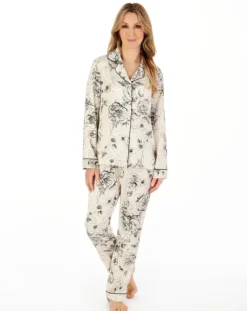 Satin Floral Print Tailored Pyjama Set GL04708