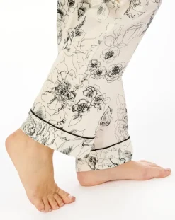 Satin Floral Print Tailored Pyjama Set GL04708
