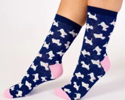 Scottie Dog and Heart Socks (2 Pair Pack) LS175
