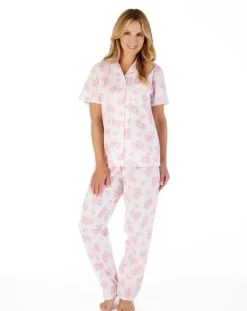 Shadow Leaf Floral Print Tailored Pyjama Set PJ03209