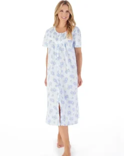 Shadow Leaf Floral Print 46" Woven Nightdress ND03208