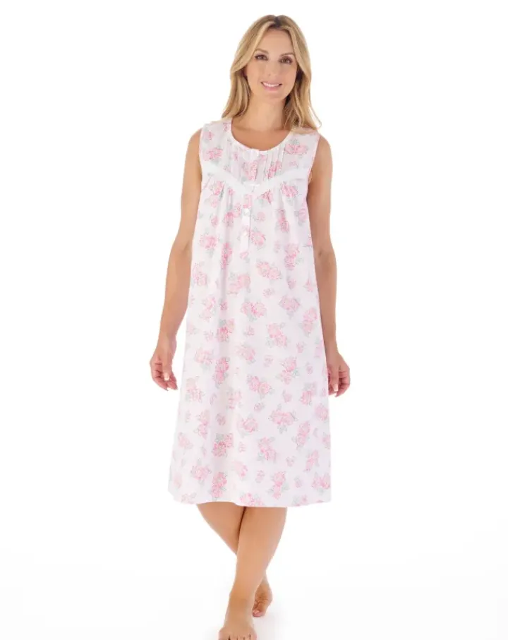 Shadow Leaf Floral Print 42" Woven Nightdress ND03205