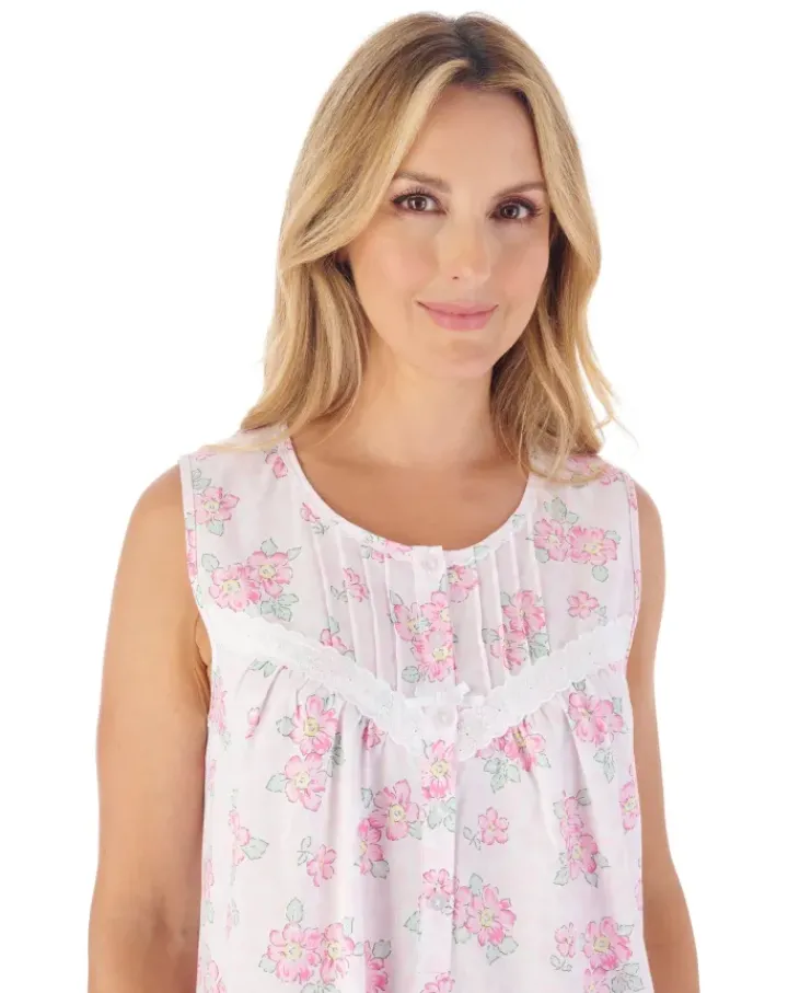 Shadow Leaf Floral Print 42" Woven Nightdress ND03205