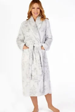 Shaved Floral Flannel Fleece 46" Shawl Collar Wrap HC4321