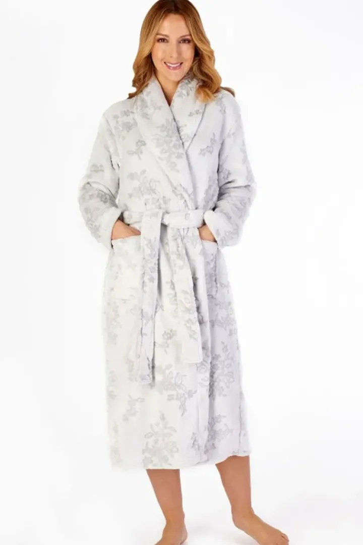 Shaved Floral Flannel Fleece 46" Shawl Collar Wrap HC4321
