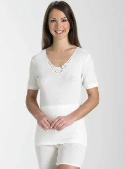 Slenderella Natural Luxury Short Sleeve Cami UW952