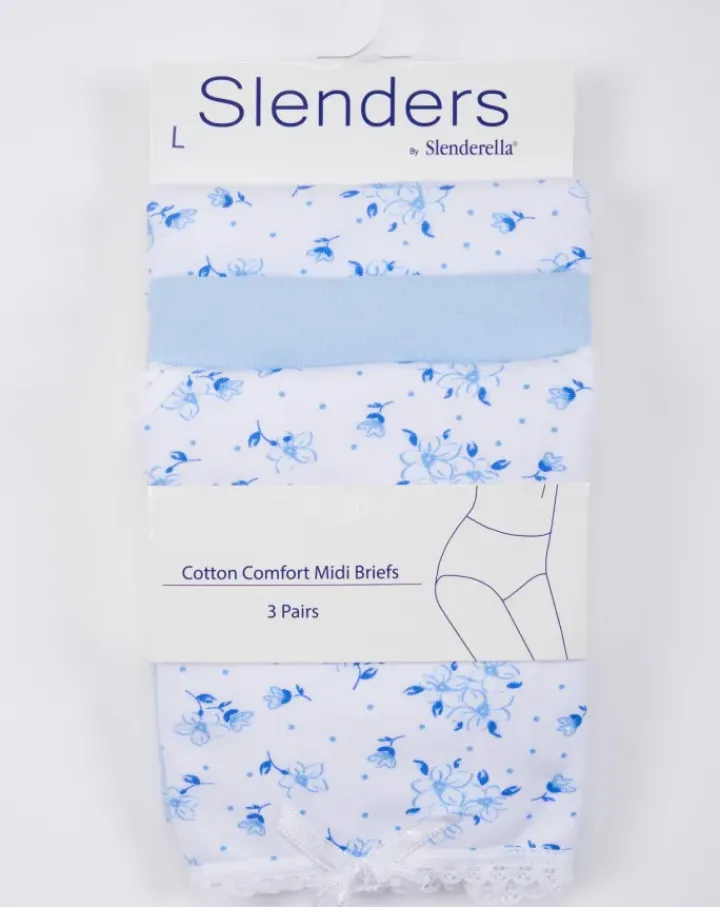 Slenders Cotton Comfort Midi Briefs 3pk BF81
