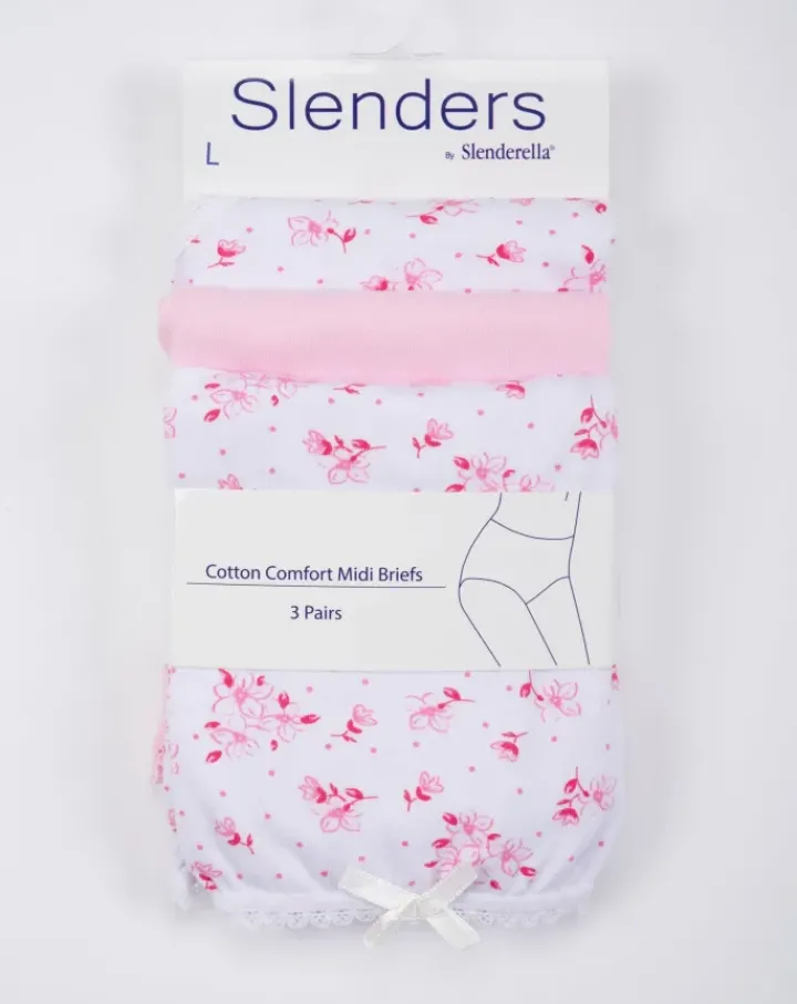 Slenders Cotton Comfort Midi Briefs 3pk BF81