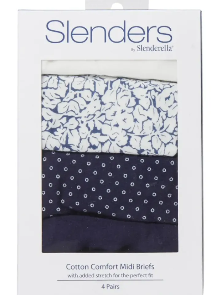 Slenders Cotton Pattern Midi Brief BF84