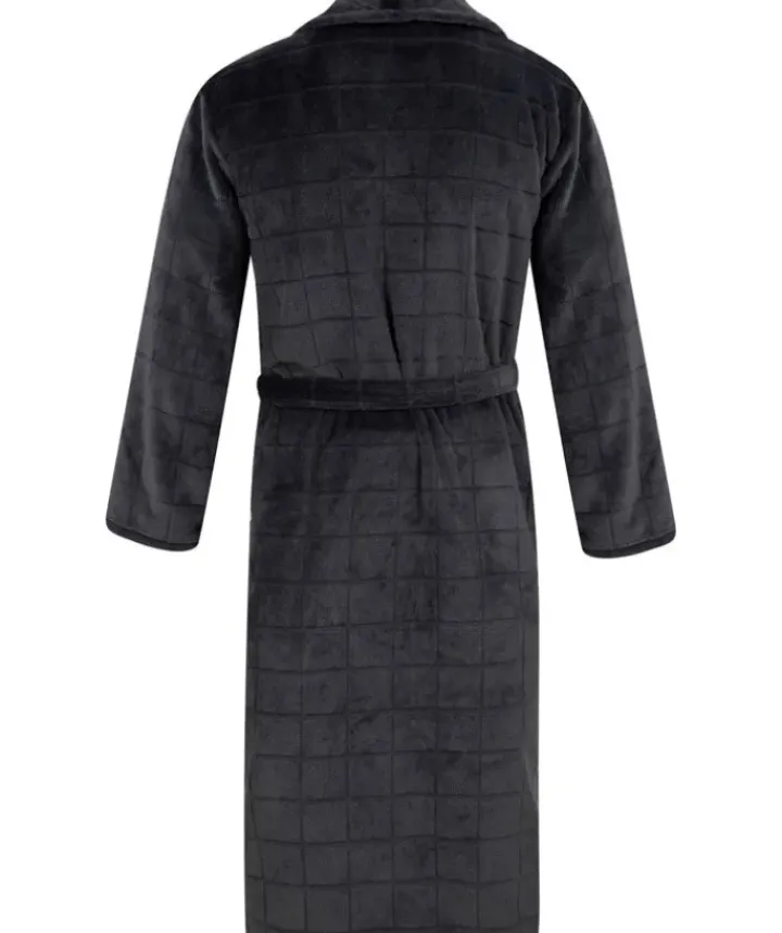 Solid Colour Check 49" Flannel Fleece Robe WR88835