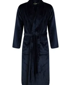 Solid Colour Stripe 49" Flannel Fleece Robe WR88851