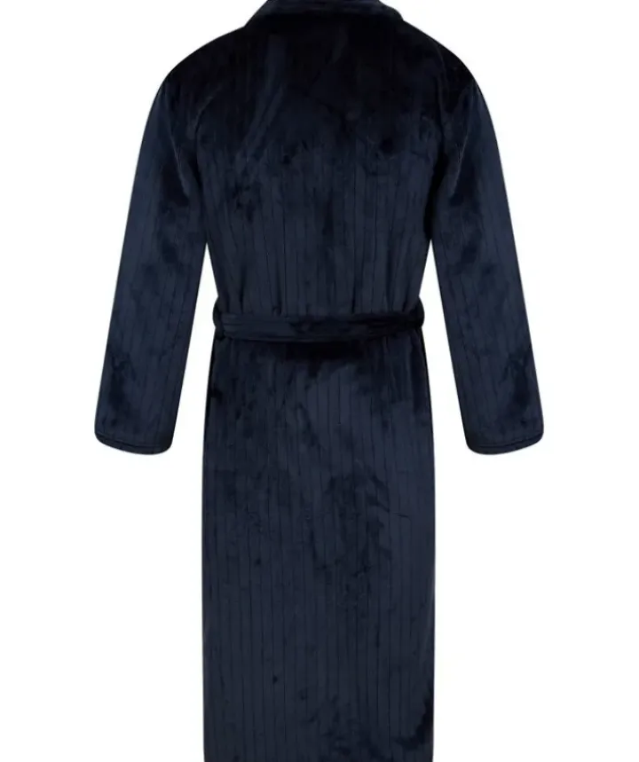 Solid Colour Stripe 49" Flannel Fleece Robe WR88851