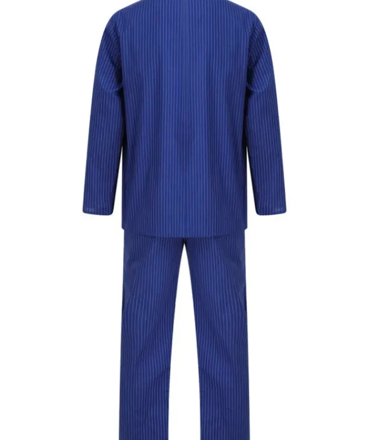 Stripe Woven Cotton Tailored Blue Pyjama WR66826