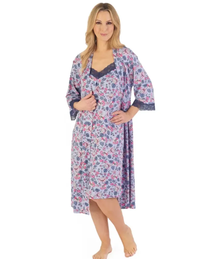 Supersoft Floral Print 42" Kimono Wrap GL06704