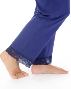 Supersoft Multi-Print and Solid Navy Pyjama Set GL03703