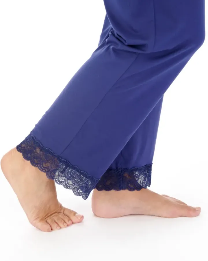 Supersoft Multi-Print and Solid Navy Pyjama Set GL03703
