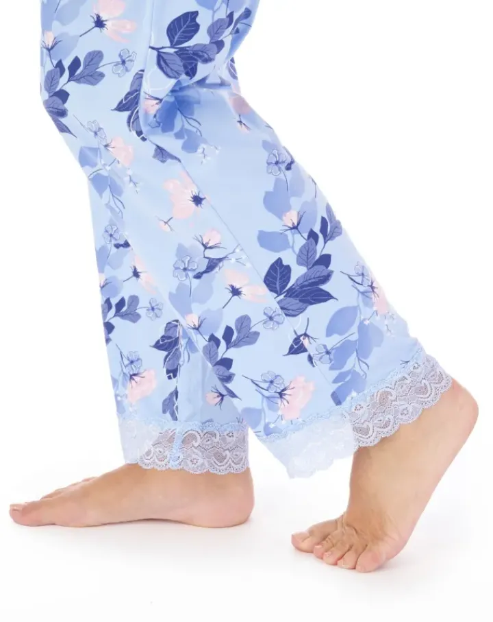 Supersoft Multi-Print and Solid Navy Pyjama Set GL03703