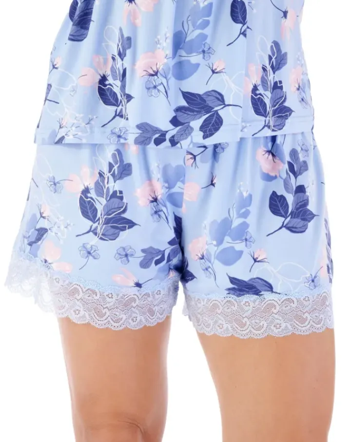 Supersoft Multi-Print and Solid Navy Pyjama Shorts Set GL03702