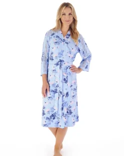 Supersoft Multi-Print and Solid Navy 42" Kimono Wrap GL03704