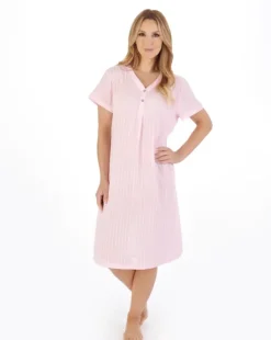 Textured Stripe 40" Woven Nightdress ND05201