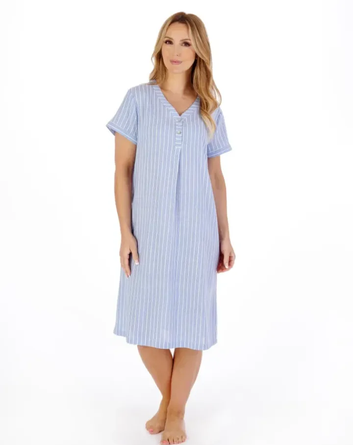 Textured Stripe 40" Woven Nightdress ND05201