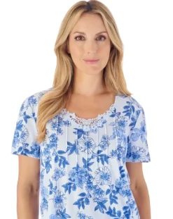 Tonal Floral Printed Jersey Pull On Pyjama Set PJ03114