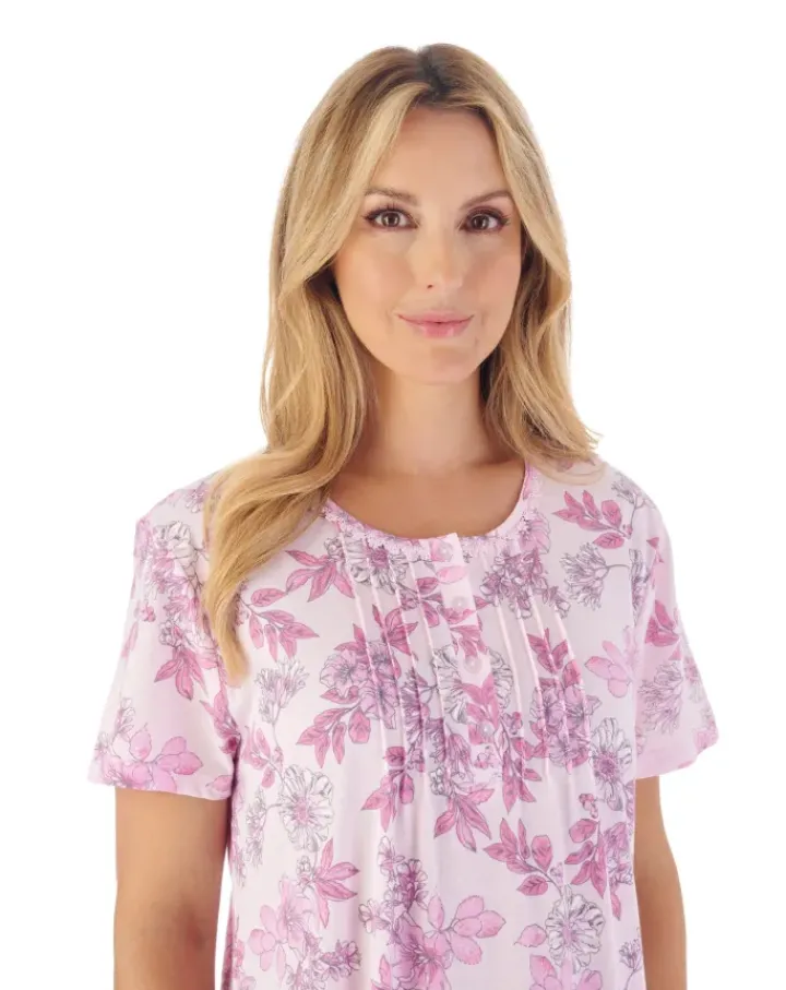 Tonal Floral Print 42" Jersey Nightdress ND03112