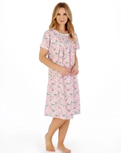 Tropical Flower Print 42" Woven Nightdress ND05221