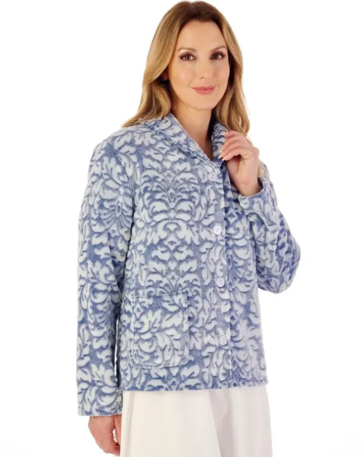 Two-Tone Shaved Patterned 25" Bedjacket BJ02330
