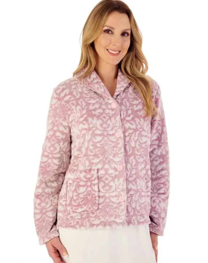 Two-Tone Shaved Patterned 25" Bedjacket BJ02330