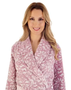 Two-Tone Shaved 46" Wrap Housecoat HC02333