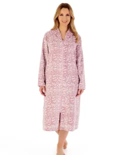Two-Tone Shaved 46" Zip Housecoat HC02332