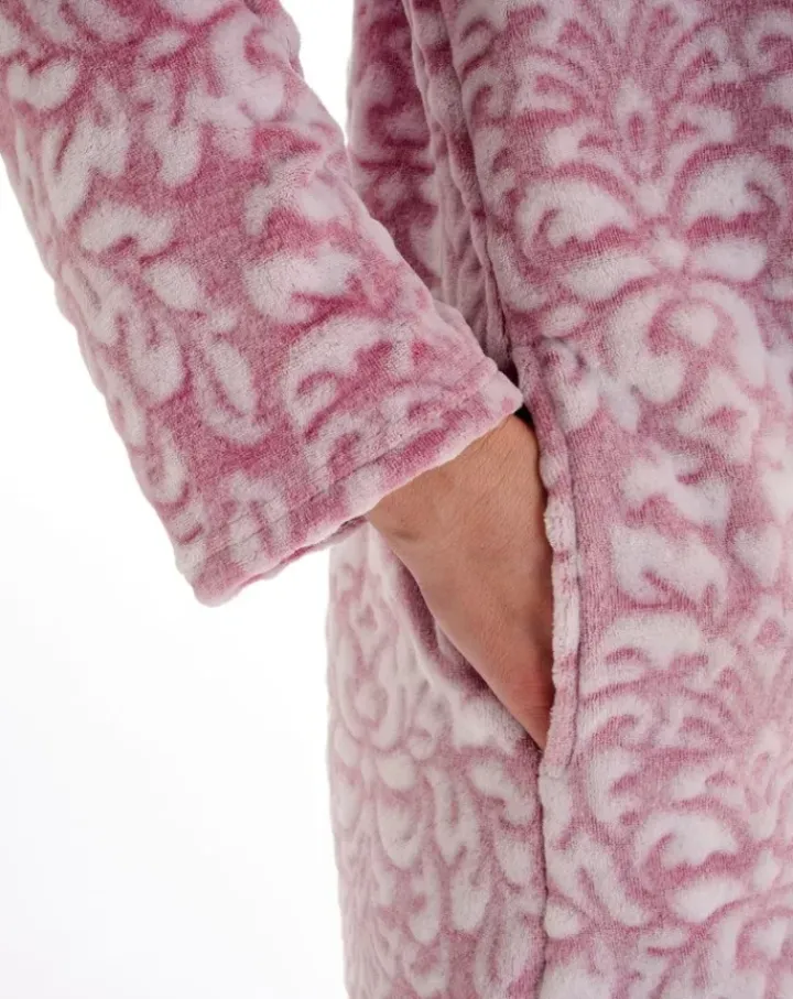 Two-Tone Shaved 46" Zip Housecoat HC02332